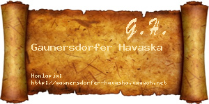 Gaunersdorfer Havaska névjegykártya